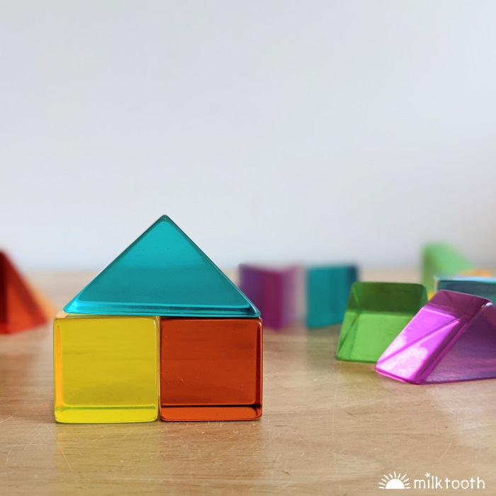 © Milk Tooth Papoose | Lucite Small Triangles | 32 Pieces with Tray