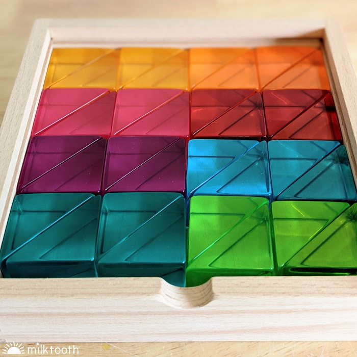 © Milk Tooth Papoose | Lucite Small Triangles | 32 Pieces with Tray