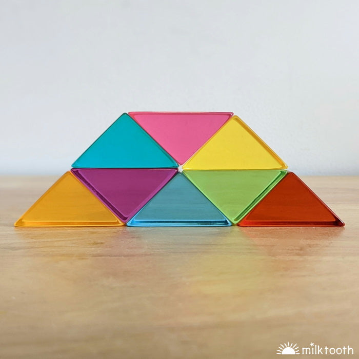 © Milk Tooth Papoose | Lucite Small Triangles | 32 Pieces with Tray