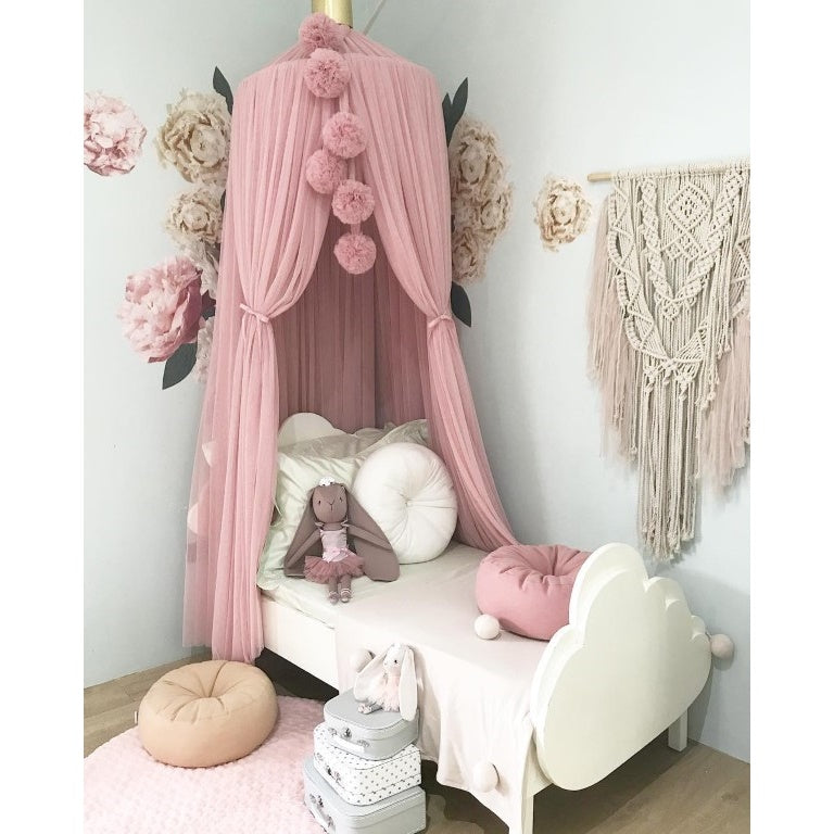 Spinkie Baby | Pom Garland | Blush Pink Tulle