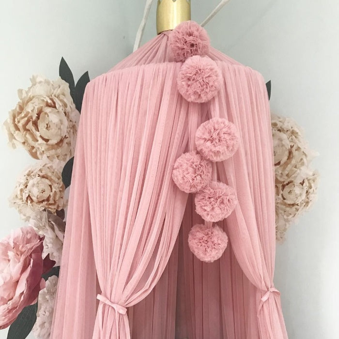 Spinkie Baby | Pom Garland | Blush Pink Tulle