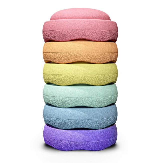 Stapelstein Rainbow Pastel 6 Stepping Stones in Australia at Milk Tooth