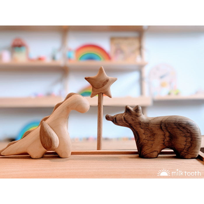 Tateplota Wooden Dragon Toy with Bear and Star Wand at Milk Tooth