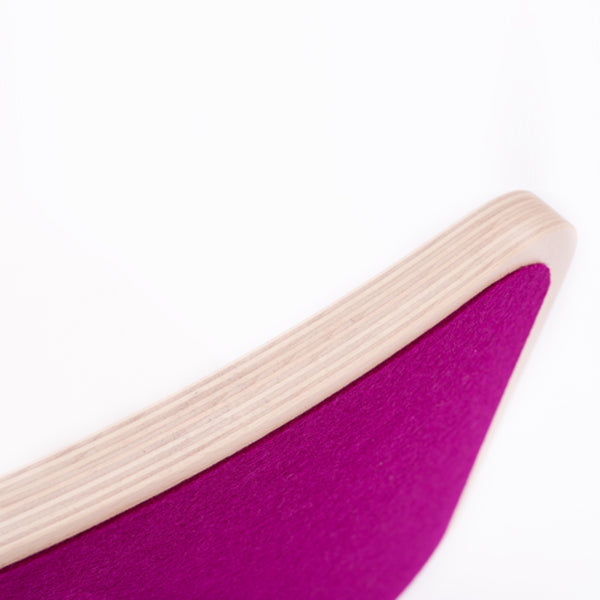 Close-up of Raspberry Felt on the Wobbel Board