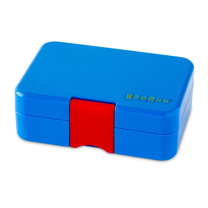 Yumbox MiniSnack Bento Box in Ceil Blue full of food