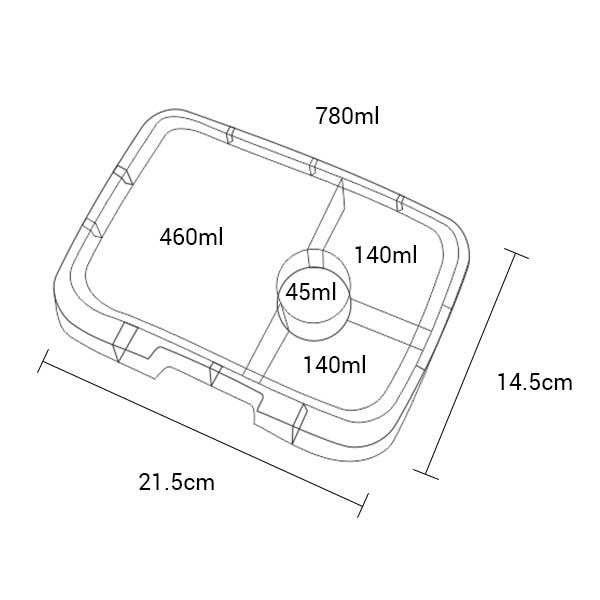 Yumbox Panino Bento Lunchbox Interior Dimensions