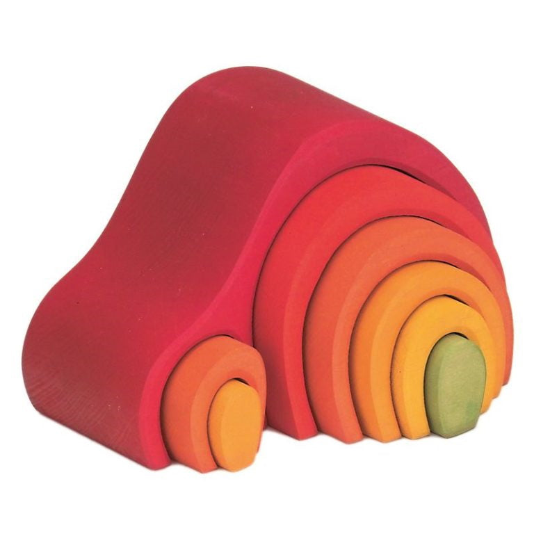 Gluckskafer | Arch House | Red | Wooden Stacking Toy