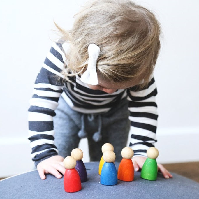 Grapat | 12 Nins | Set of twelve rainbow peg dolls