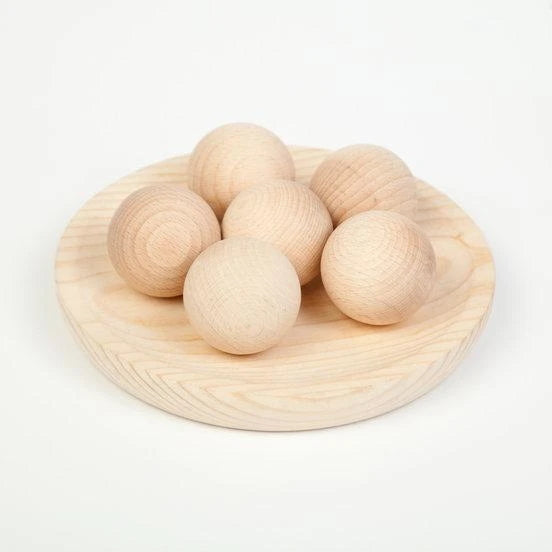 Grapat | Big Balls in Natural Wood | 6 Pieces
