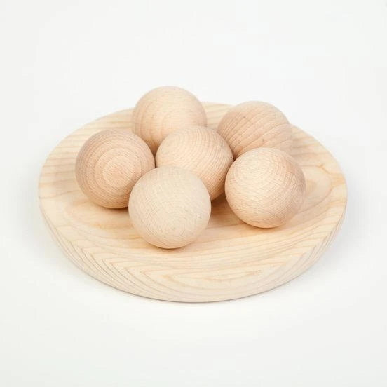 Grapat | Big Balls in Natural Wood | 6 Pieces
