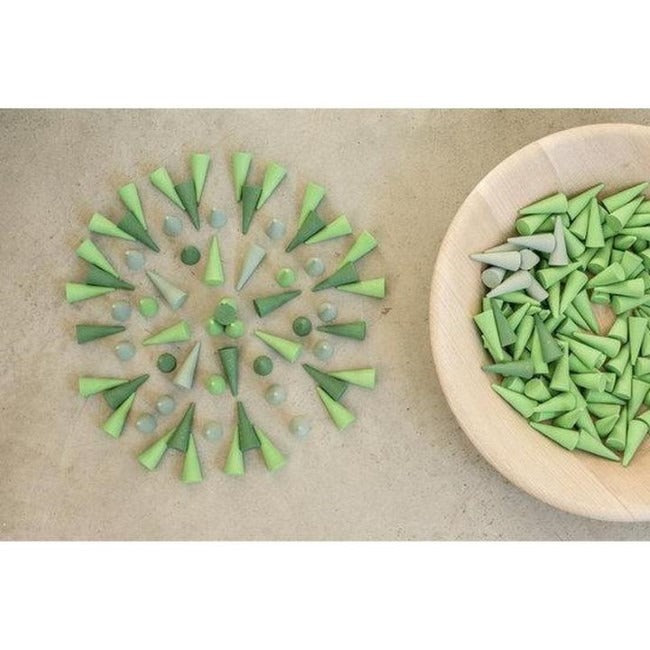 Grapat | Mandala | Little Green Cones 36 Pieces | Wooden Toy Set