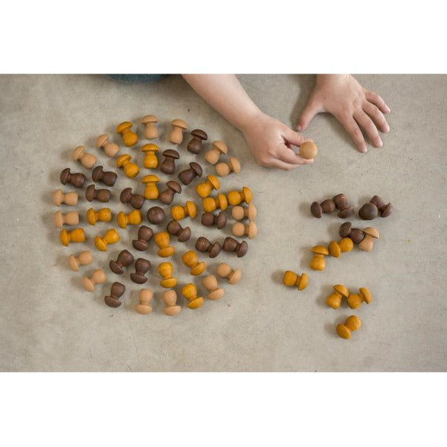 Grapat | Mandala | Wooden Mushrooms 36 Pieces | Toy Set