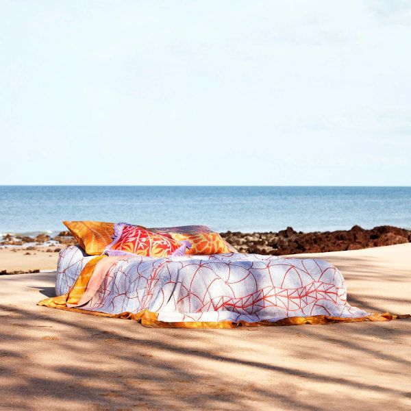 Kip and Co x Bábbarra | Kunkurra | Linen Fitted Sheet | Single bed