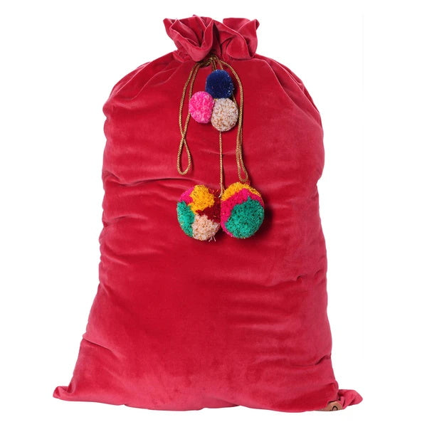 Kip and Co | Velvet Santa Sack | Red