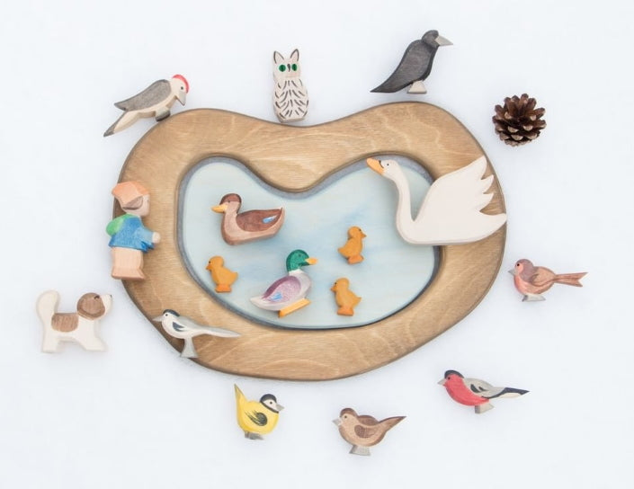 Ostheimer | Wooden Toy | Birds | Raven on Pond with other Birds