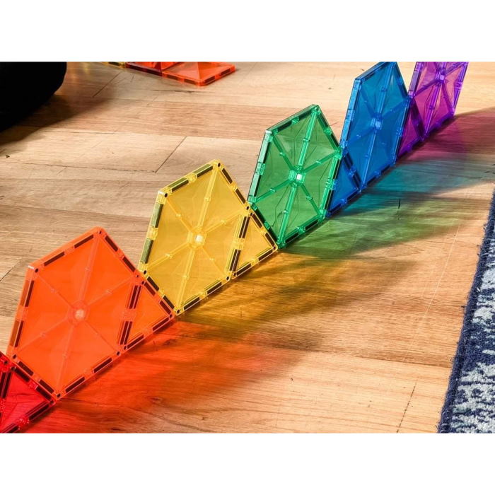 ©playdaysinperth for Milk Tooth Connetix Tiles 30 Piece Rainbow Geometry Pack