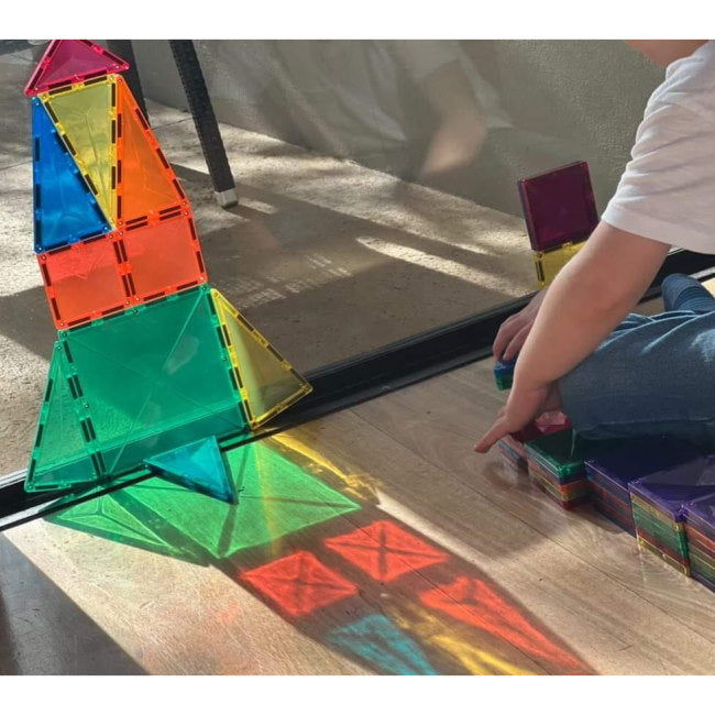 ©playdaysinperth for Milk Tooth Connetix Tiles 100 Piece Rainbow Creative Pack