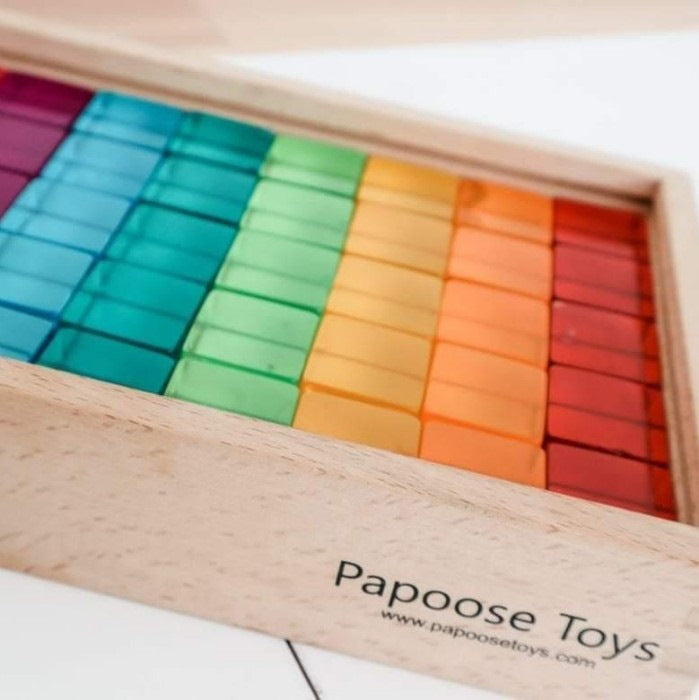 © Playdaysinperth for Milk Tooth Papoose Bright Lucite Cubes in Tray