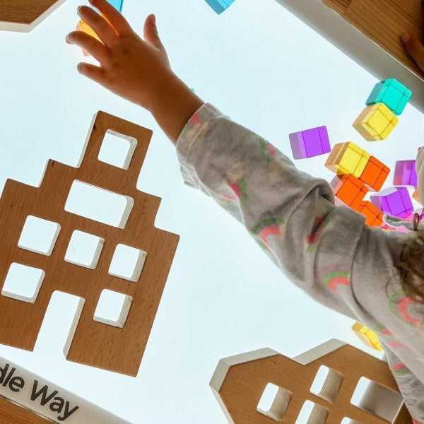 © Playdaysinperth for Milk Tooth Papoose Bright Lucite Cubes