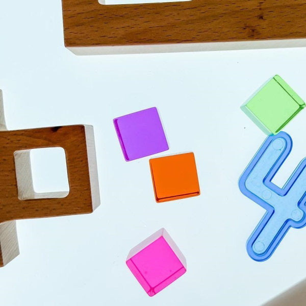 © Playdaysinperth for Milk Tooth Papoose Bright Lucite Cubes