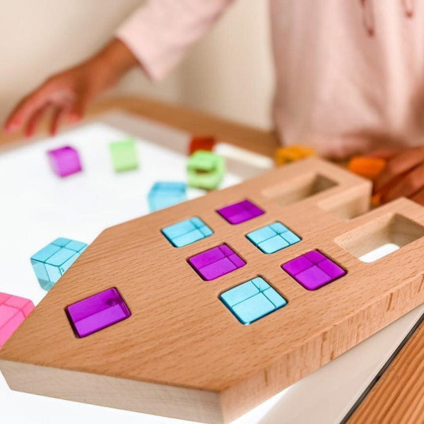 © Playdaysinperth for Milk Tooth Papoose Bright Lucite Cubes