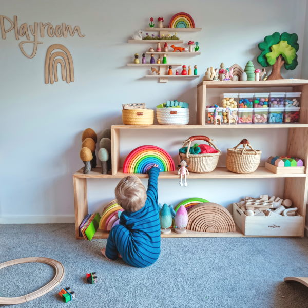 Grimm's | Wooden Rainbow Stacking Toy | Large